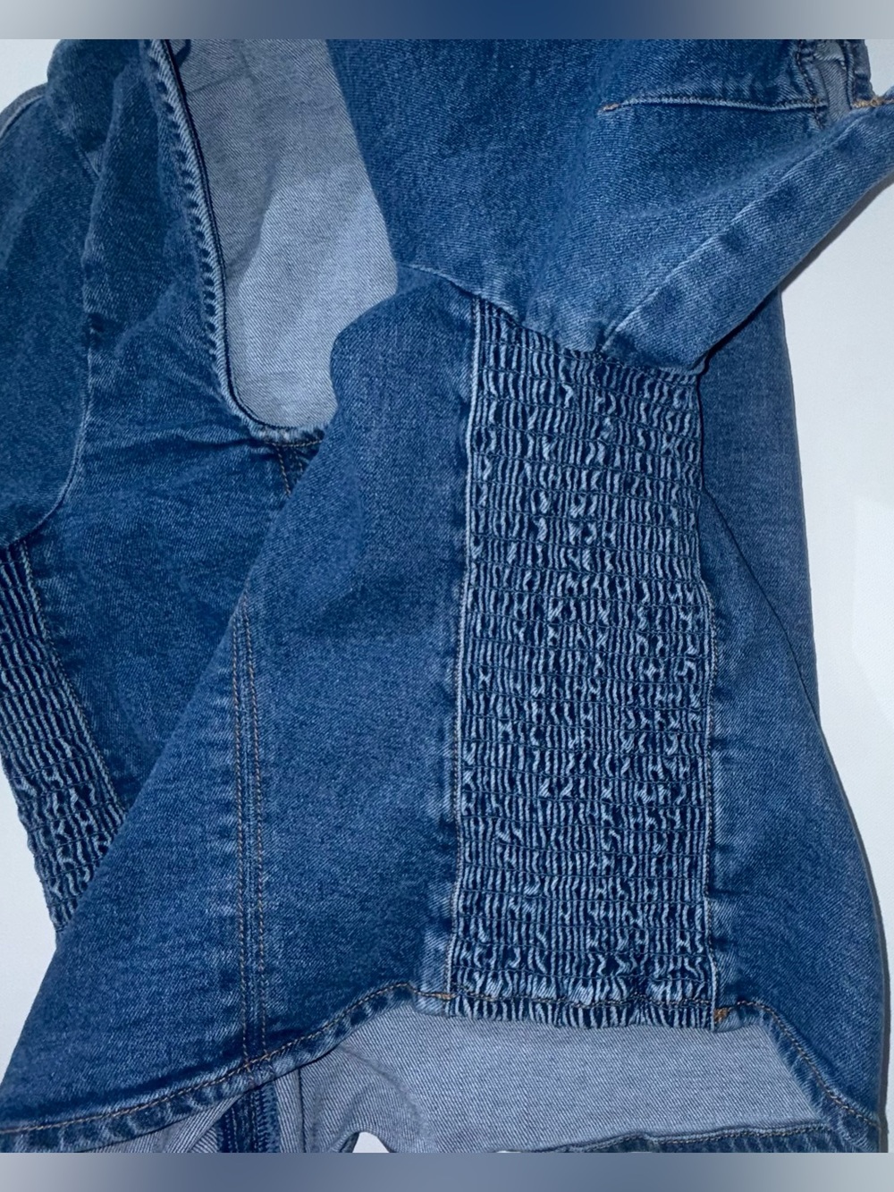 Old Navy Size Large Denim Square Neck Puff Sleeve Top - Picture 4 of 8